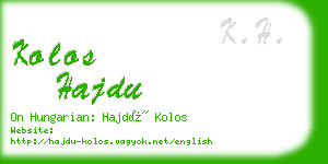 kolos hajdu business card