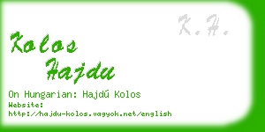 kolos hajdu business card